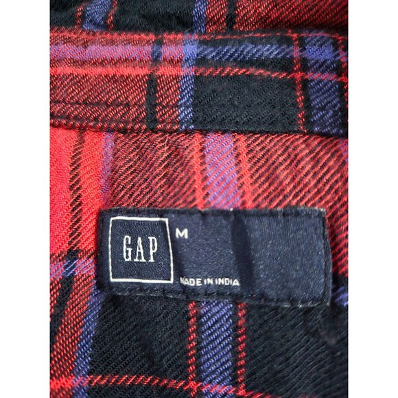 Gap Womens Soft Plaid Boyfriend Button Front Long Sleeve Shirt Size Medium Fall - Picture 6 of 11